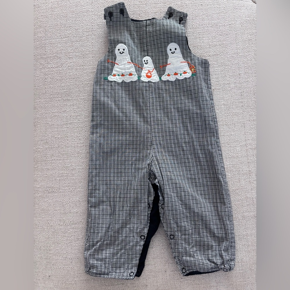 VINTAGE THE BAILEY BOYS APPLIQUED REVERSIBLE ROMPER
HALLOWEEN GHOSTS &  FOOTBALL